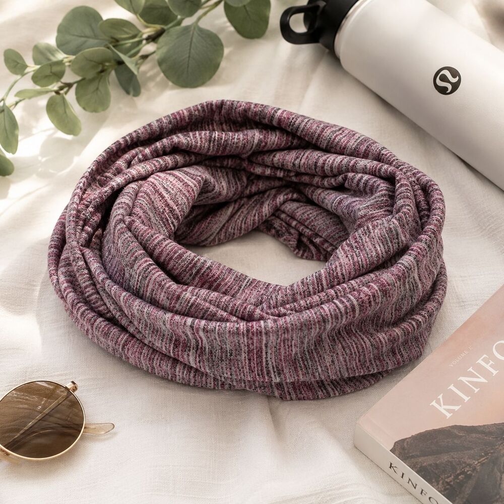Lululemon Vinyasa Scarf Space Dye Berry Camo Infinity Wrap OS Yoga Cozy